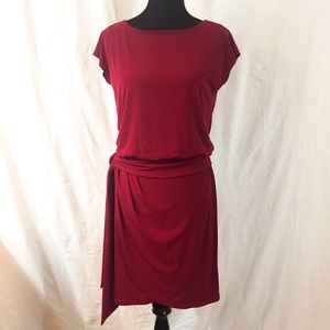 SAINT TROPEZ Red Sash Tie Dress - Size 6
